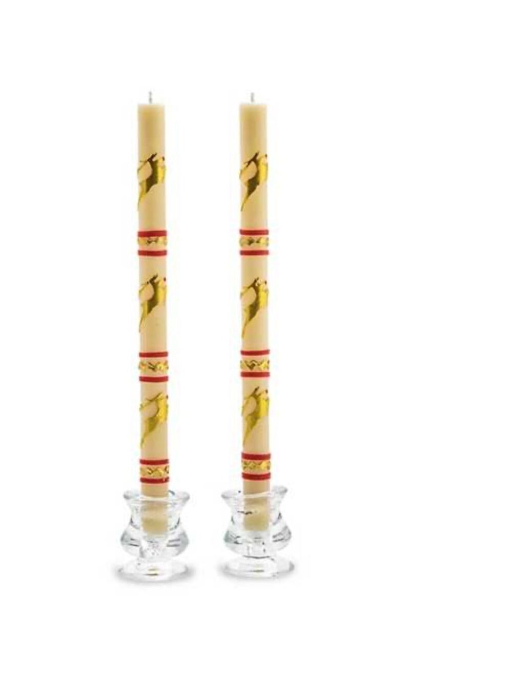 Mackenzie Childs Holiday Reindeer Dinner Taper Candles New